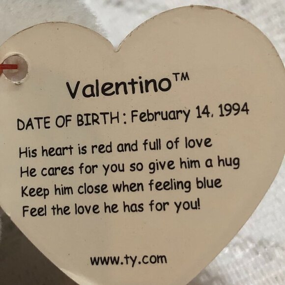 Ty Rare Valentino Beanie Baby With Multiple Errors 1994 Vintage - Picture 7 of 8